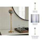 Tonyville Gray/Gold Small Glass Tealight Holder