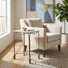 Westchester Gold Marble Twisted Side Table