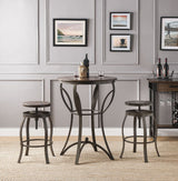 Gavino Walnut/Sandy Black 3-Pc Bar Table Set