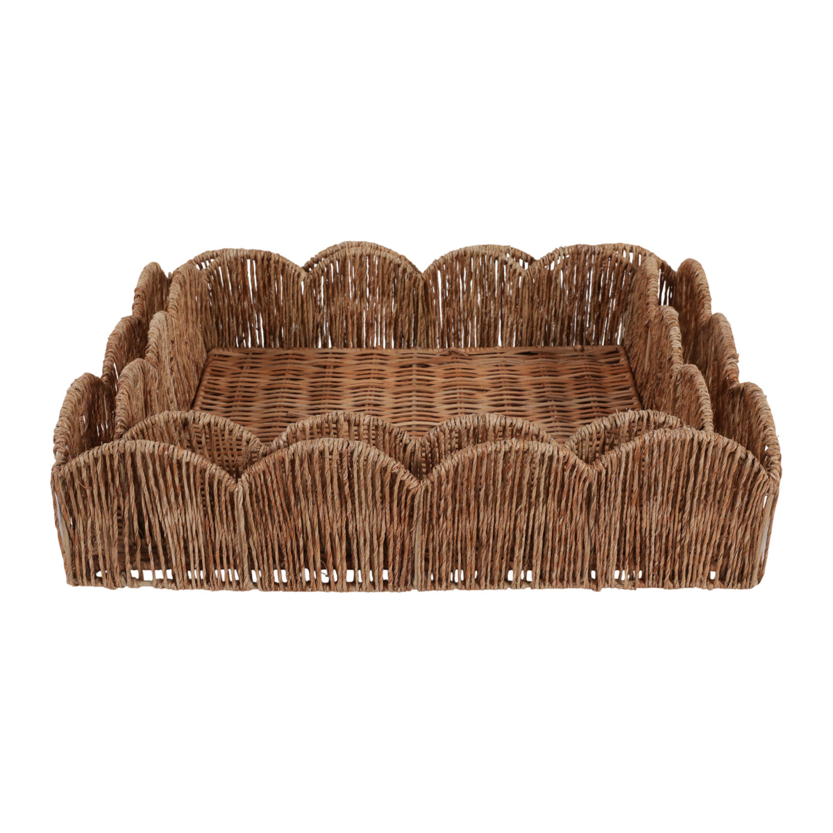 Yatesgrove Natural Petal Shape Rectangular Trays (Set of 2)