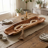 Etna Natural Teak Wood Long Bowl