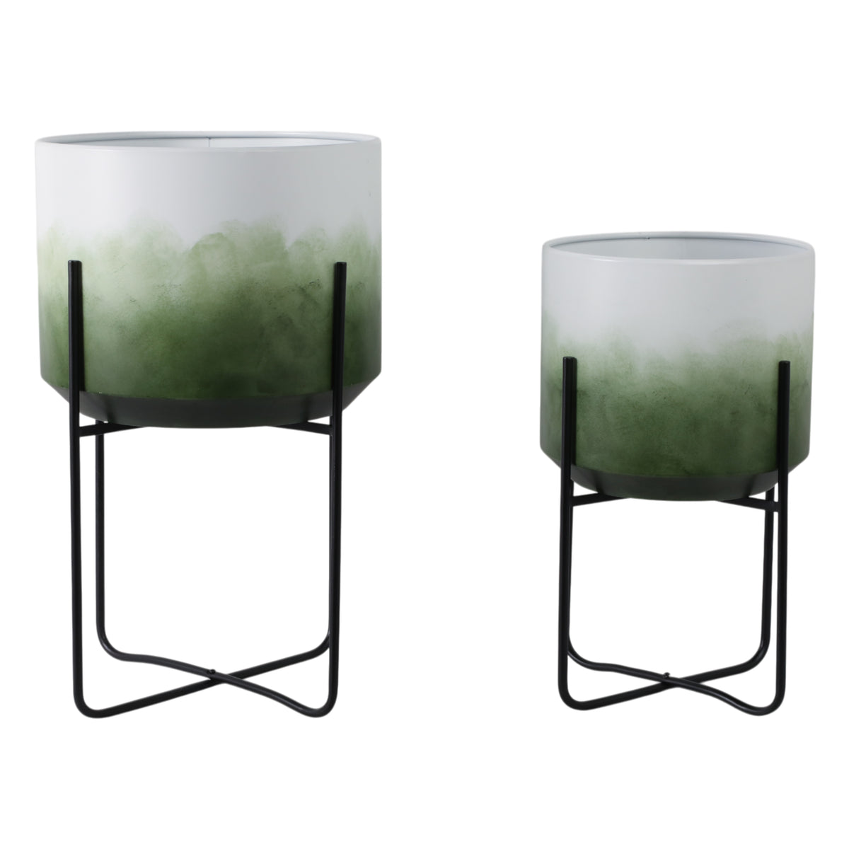 Nicoleham Green/White/Black Planters (Set of 2)