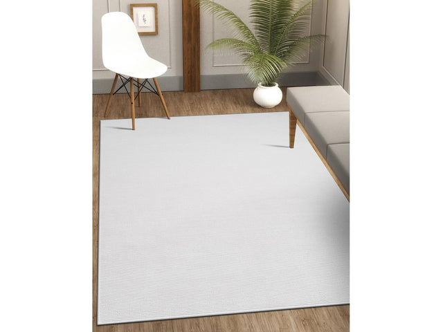 Pastoral White/White Woven Non-Slip Indoor Area Rug - Ornate Home