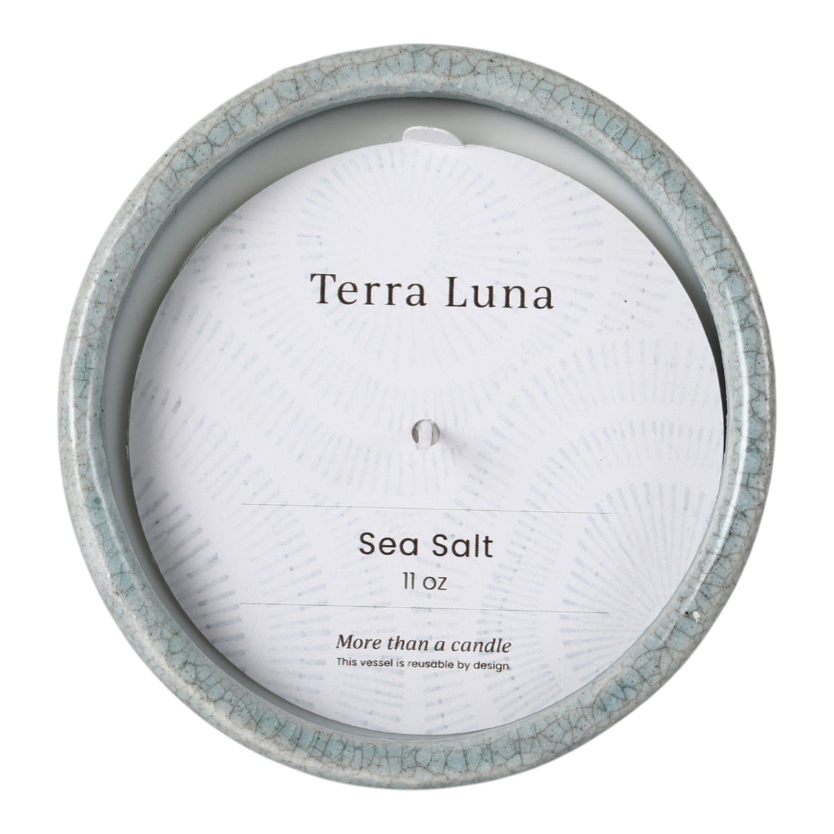 Agra Blue/Ivory Crackle Sea Salt Candle