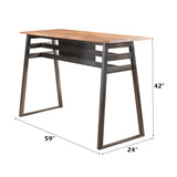 Scarus Natural/Gunmetal Bar Table