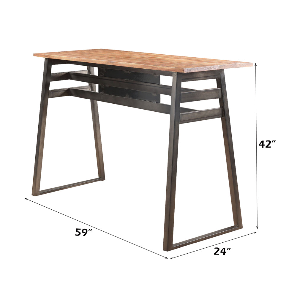 Scarus Natural/Gunmetal Bar Table