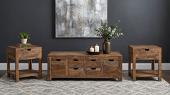 Esther Natural 3-Piece Solid Sheesham Coffee And End Table Set