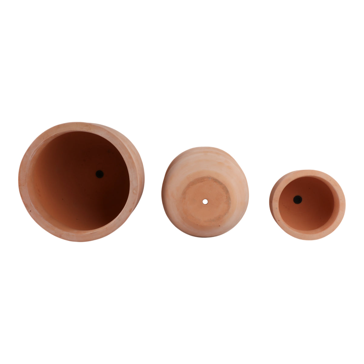 Paxton Natural/Red Terracotta Ribbed Pots (Set of 3)