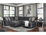 Tracling Gray 3-Piece Sectional with Ottoman - Ornate Home