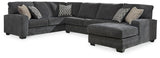 Tracling Gray 3-Piece Sectional with Ottoman - Ornate Home