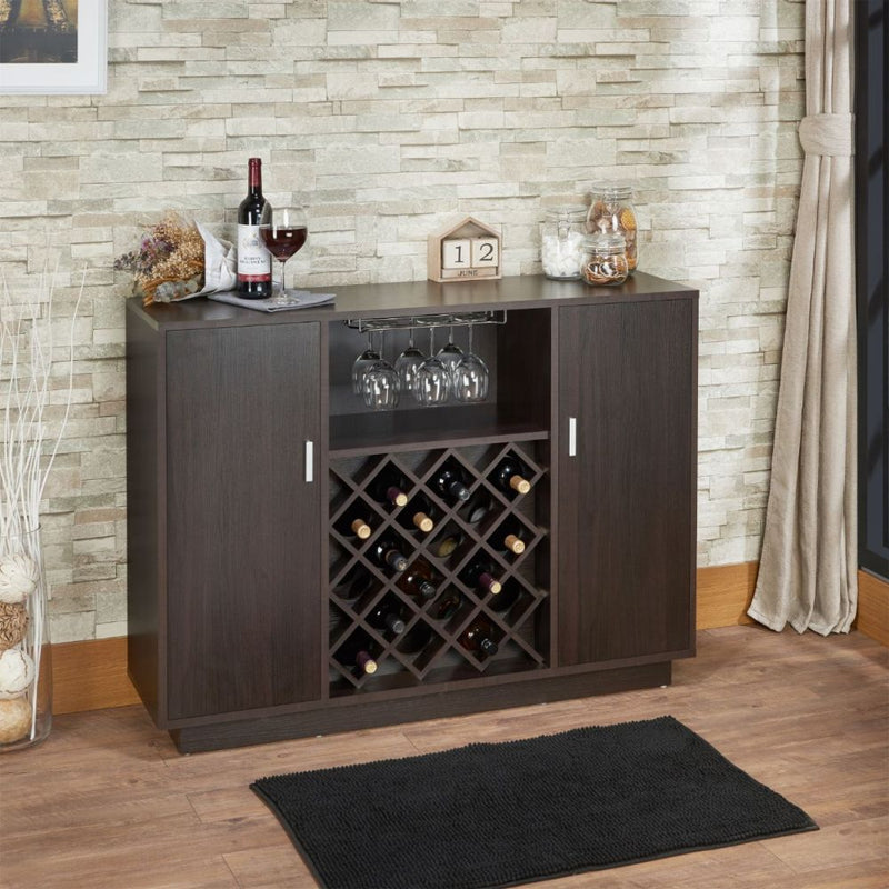 Hazen Espresso Wine Cabinet - Ornate Home