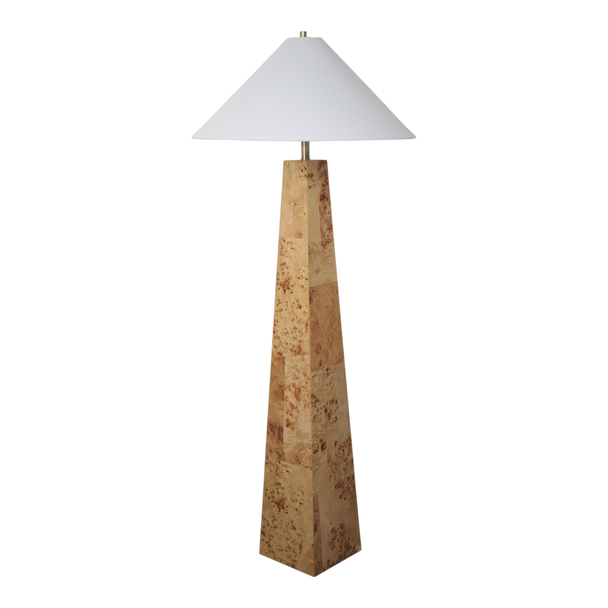 Milford Tan Burl Wood Floor Lamp