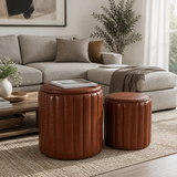Fionacrest Brown Ottomans (Set of 2)