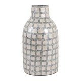 Crannell Multicolor Capiz Plaid Vase