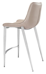 Magnus Brown & Silver Counter Stool (Set of 2)