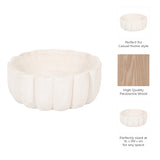 Nubieber White Wood Scalloped Bowl