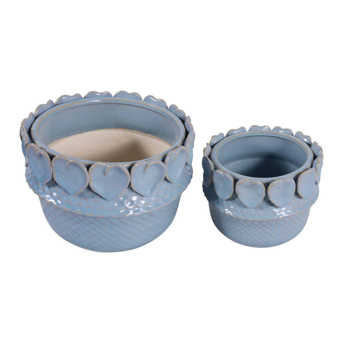 Fallonrun Blue Leaf Applique Planters (Set of 2)