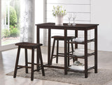 Nyssa Walnut 3-Pc Counter Height Set