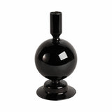 Ryde Black Glass Bubble Taper Candle Holder
