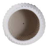 Commerce White Curvy Lines Rounded Planters (Set of 2)