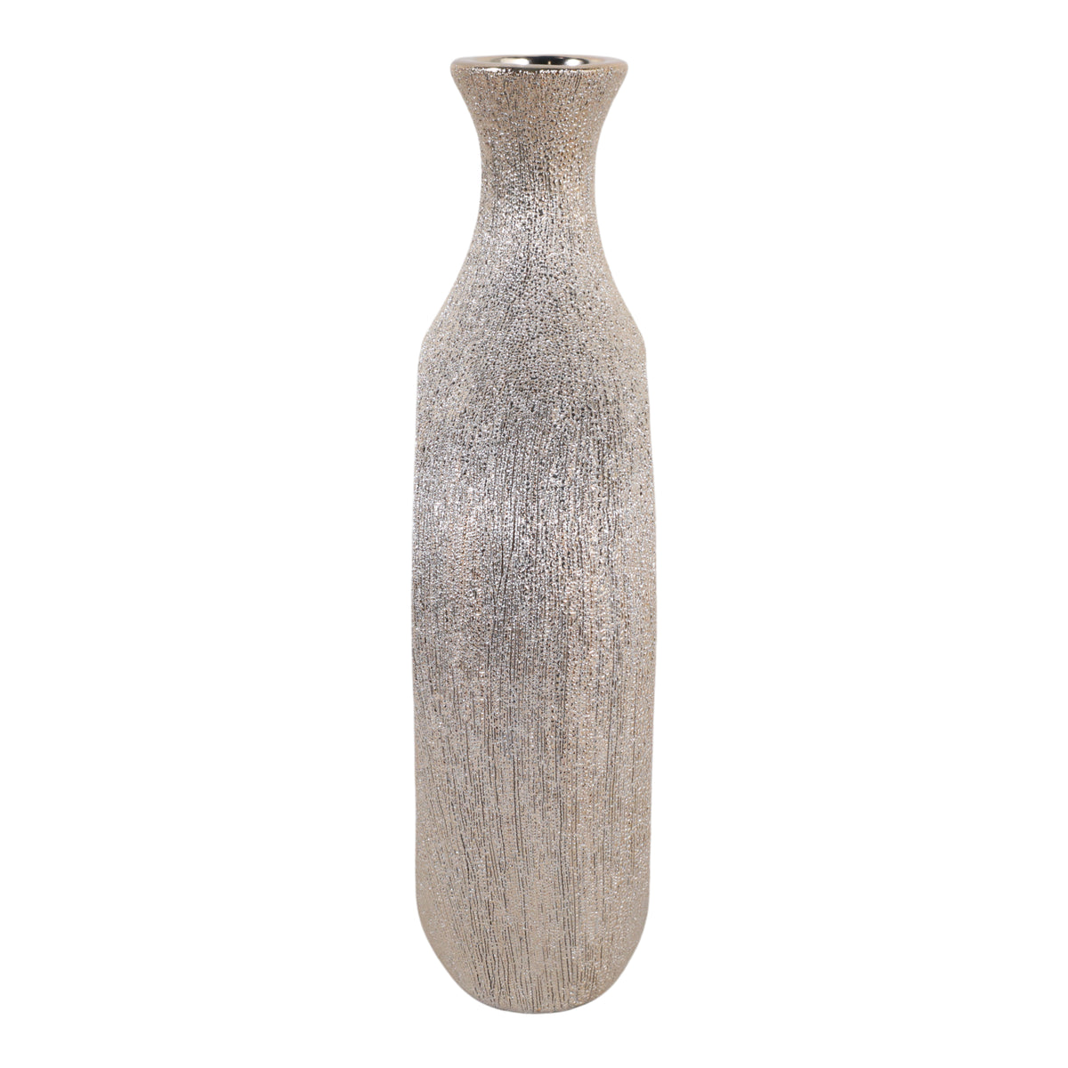 Alray Champagne Beaded Oval Cut Out Vase