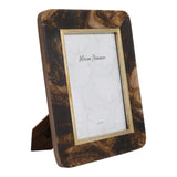 Romoland Brown/Gold Large Brass Border Tortoise Look Photo Frame