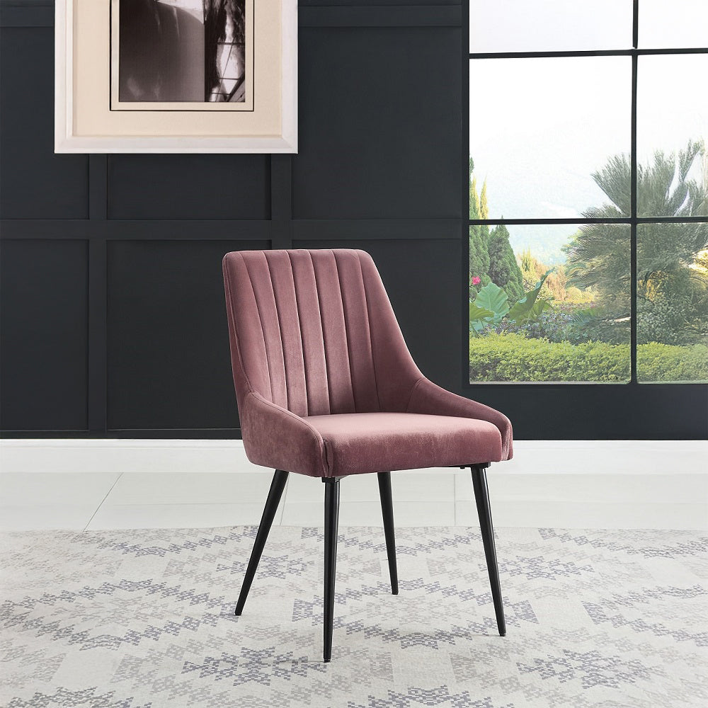 Riley Pink/Black Side Chair (Set of 2)