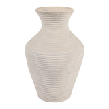 Brazos Ivory Medium Paper Mache Ribbed Vase