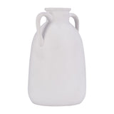 White Rock White Ceramic Eared Vase