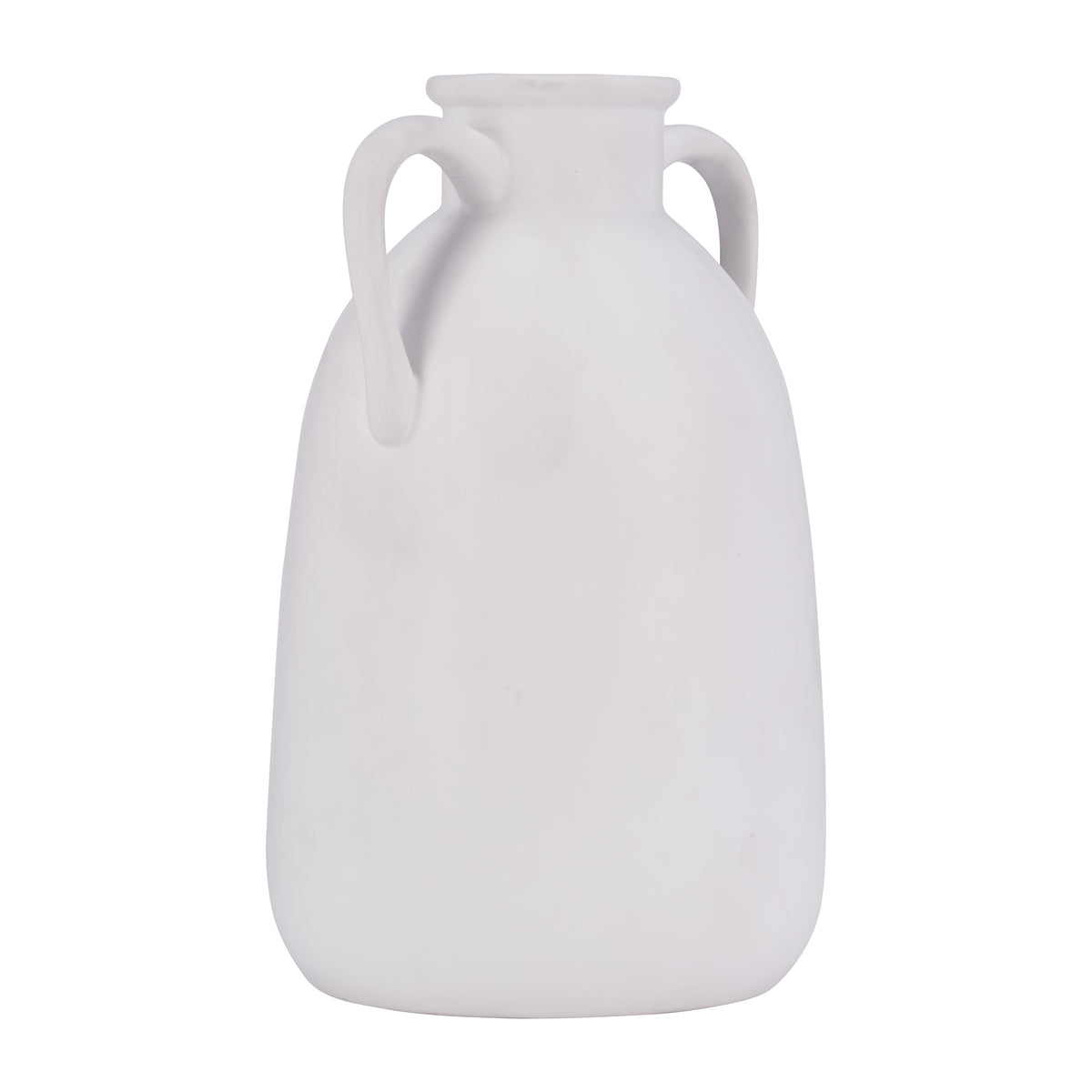 White Rock White Ceramic Eared Vase
