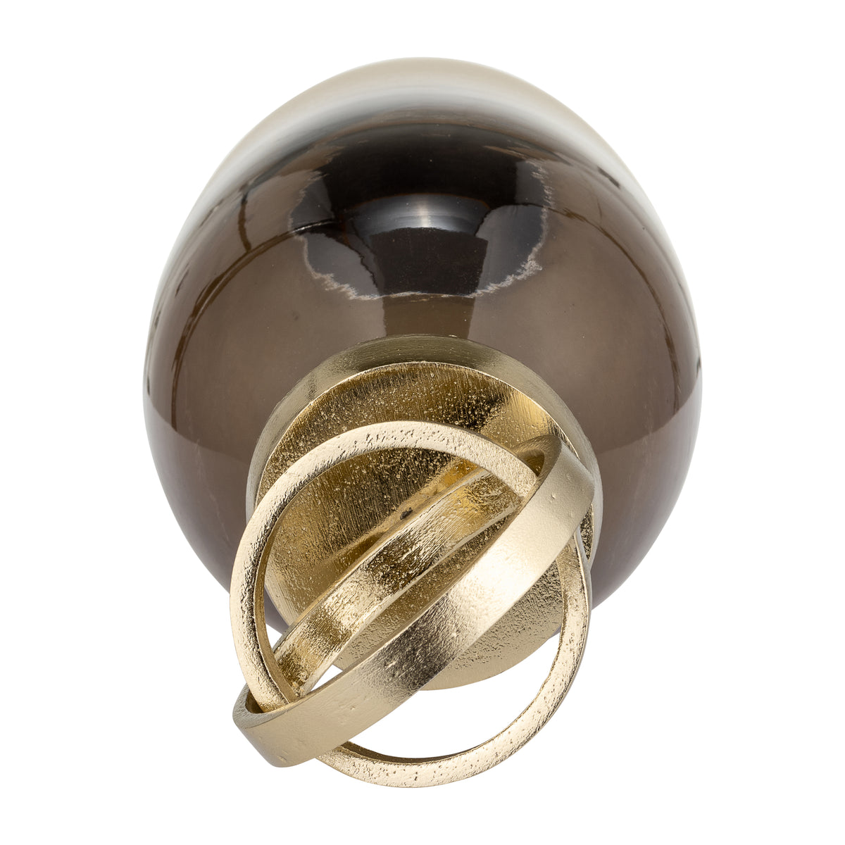 McAvoy White/Gold Small Glass Bottle with Sphere Lid