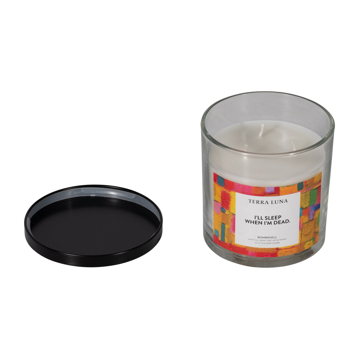 Ramada Yellow/Orange/Black Sleep When I'm Dead Lidded Candle