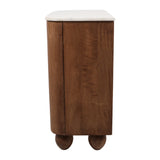 Keswick White/Brown Ball Feet 2-Door Cabinet