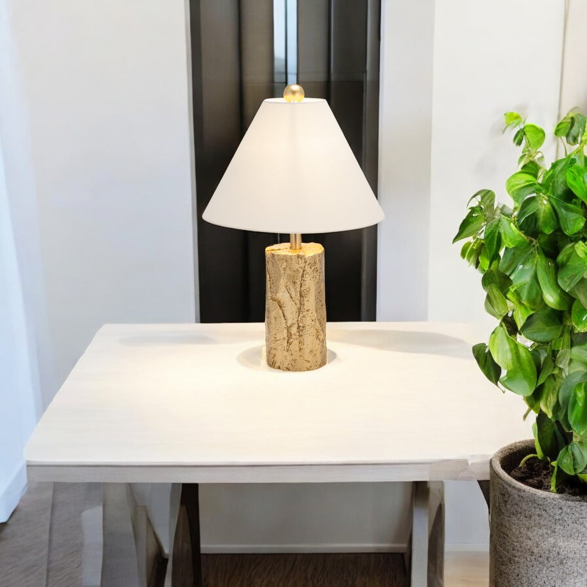 Youngstown Gold Resin Textured Table Lamp