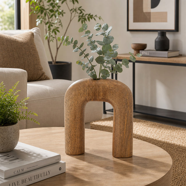 Cisco Grove Brown Wood Horseshoe Vase - 17559-02