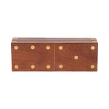 La Jolla Brown Wood Dominoes Box