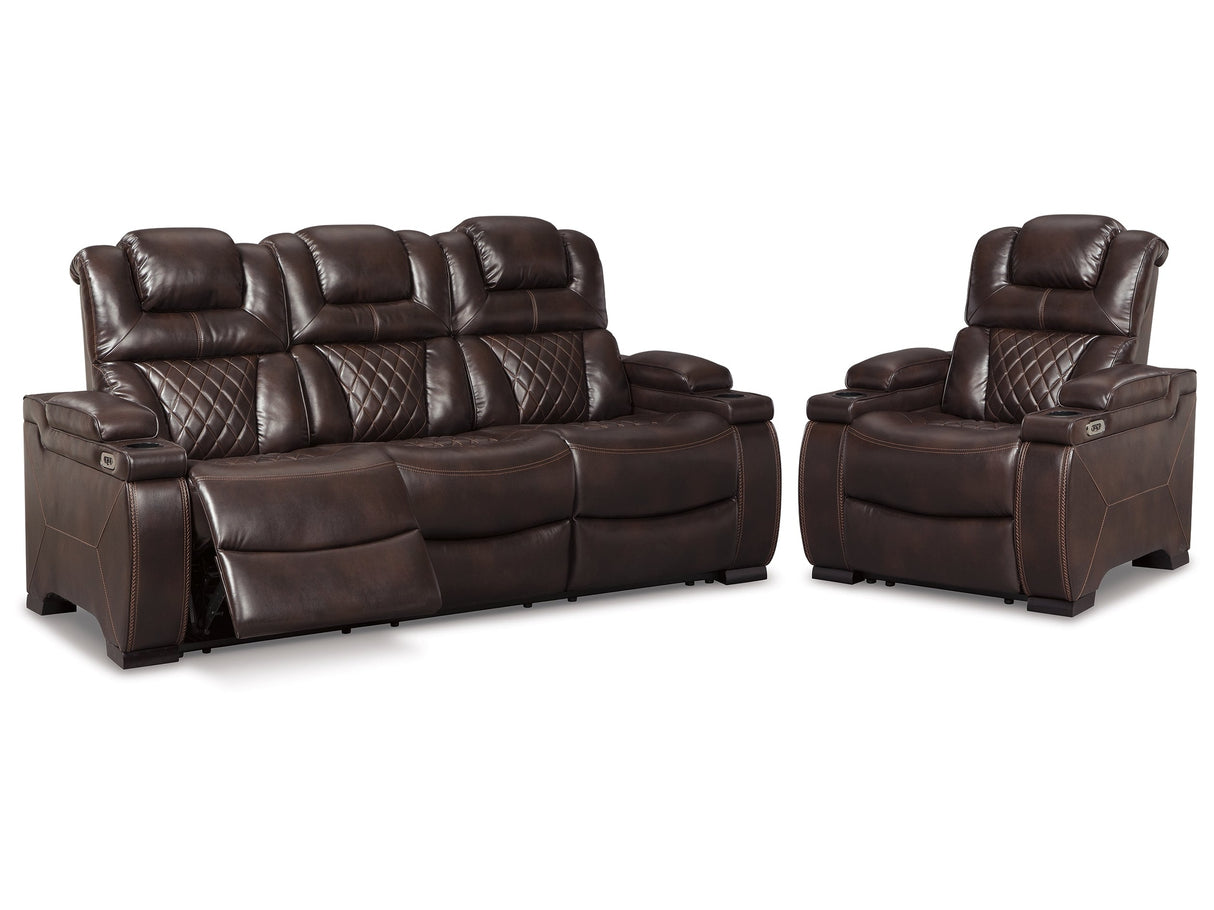 Warnerton Brown Power Reclining Sofa and Recliner - Ornate Home