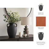 Drakewell Black Terracotta Vase with Handles