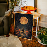Witch Beneath the Harvest Moonlight