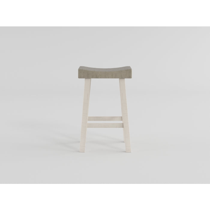 Caspian White/Coffee Pub Height Stool - Ornate Home