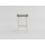 Caspian White/Coffee Pub Height Stool - Ornate Home