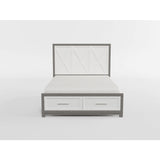 Rowan Silver Twin Platform Bed With Footboard Storage