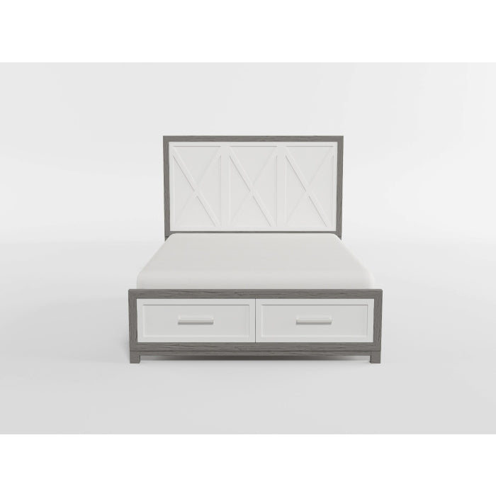 Rowan Silver Twin Platform Bed With Footboard Storage
