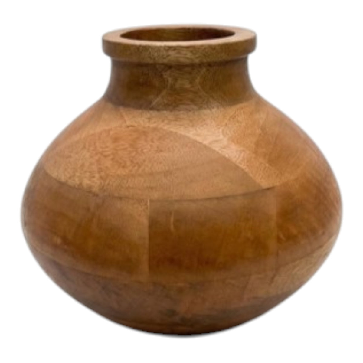 Darlingtonia Brown Round Mango Wood Vase