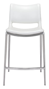 Ace White & Silver Counter Stool (Set of 2)