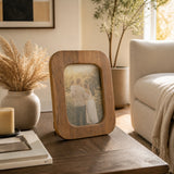Zuver Brown Large Rounded Acacia Wood Frame