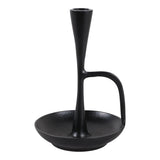 Keyes Black Small Taper Holder with Drip Dish