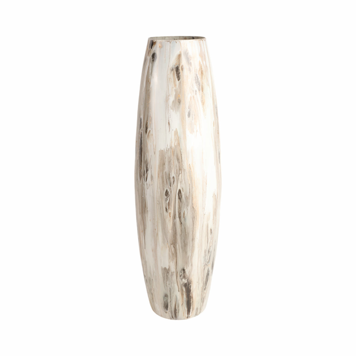 Snelling Multicolor Neutral Drip Finish Curved Glass Vase