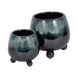Suttonoak Blue Planters (Set of 2)