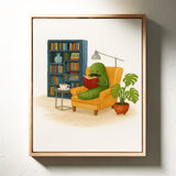 Gentleman Pickle Reading at Home